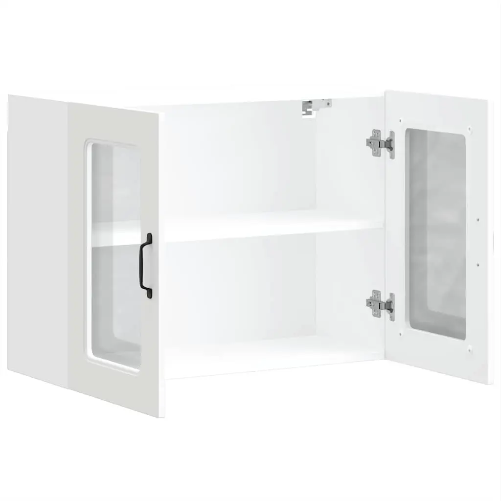 White Kitchen Wall Cabinet with Glass Door