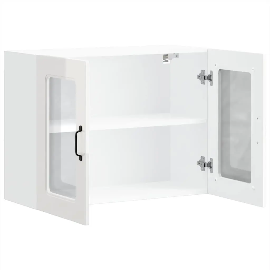 High Gloss White Kitchen Wall Cabinet with Glass Door