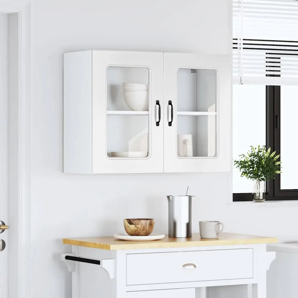 High Gloss White Kitchen Wall Cabinet with Glass Door