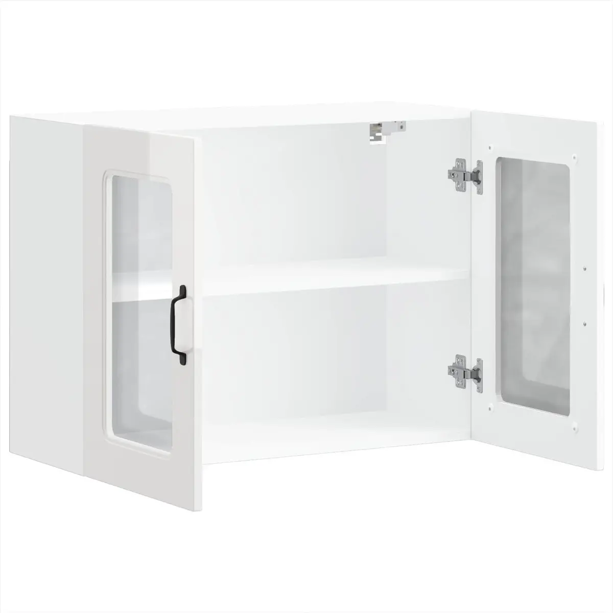 High Gloss White Kitchen Wall Cabinet with Glass Door