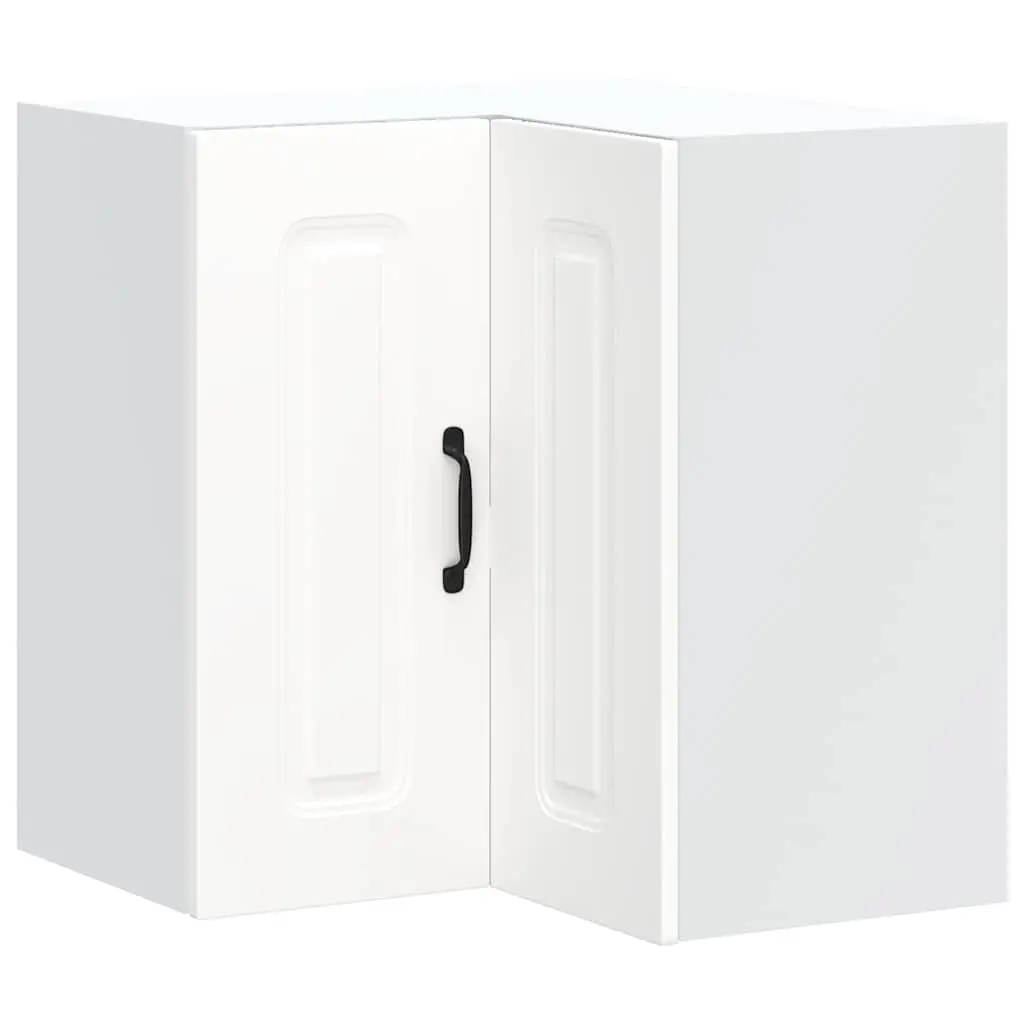 Corner Cabinet White Engineered Wood Wall-Mounted Storage Organizer Kitchen
