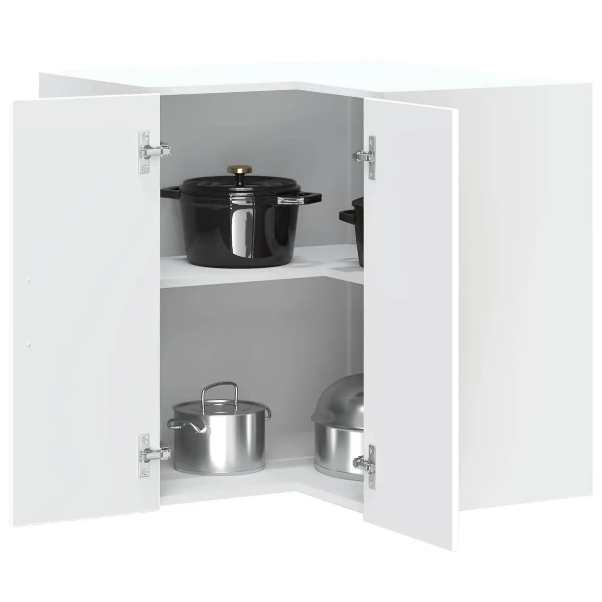 Corner Cabinet White Engineered Wood Wall-Mounted Storage Organizer Kitchen