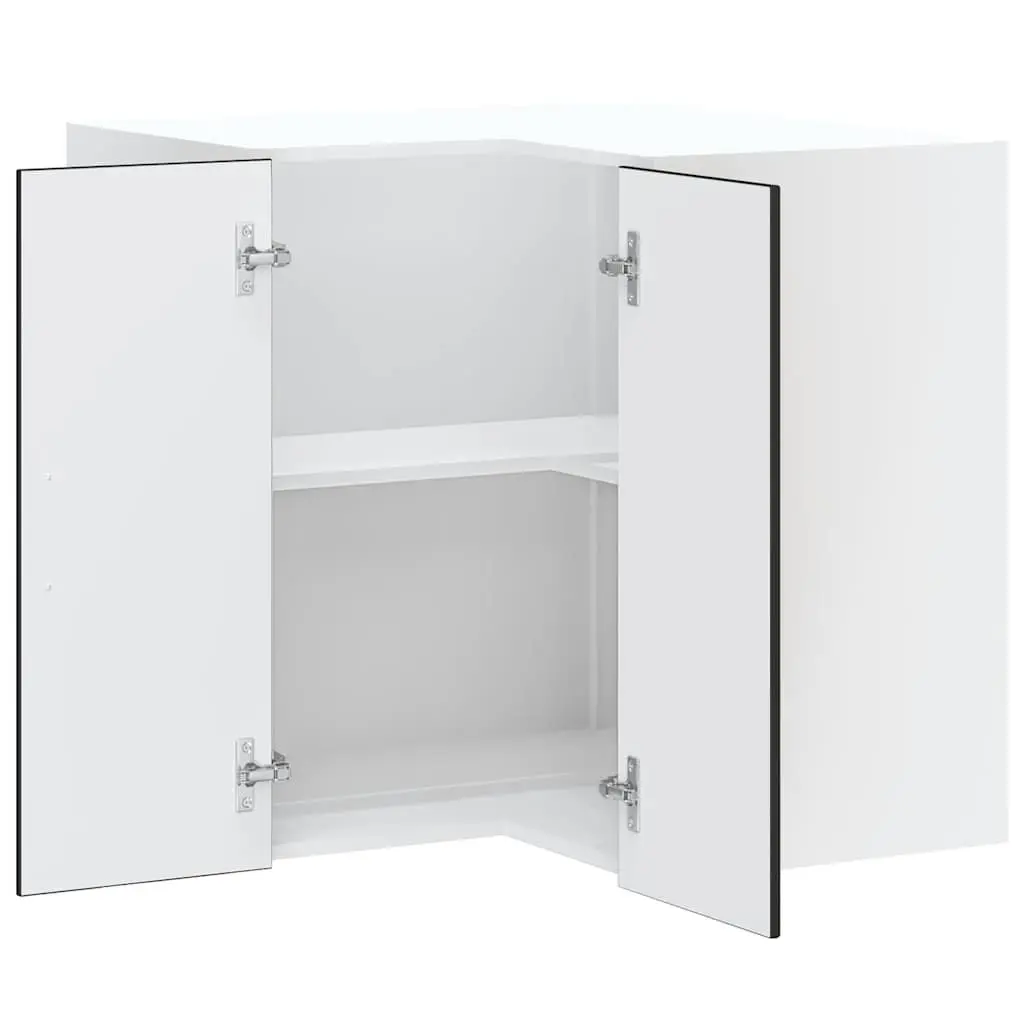 Corner Kitchen Wall Cabinet Black Engineered Wood Organizer