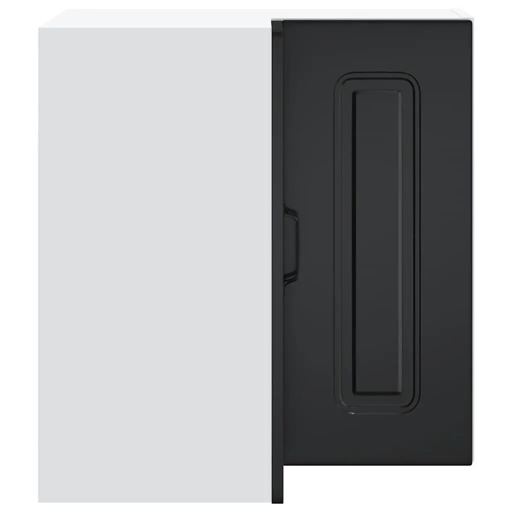 Corner Kitchen Wall Cabinet Black Engineered Wood Organizer