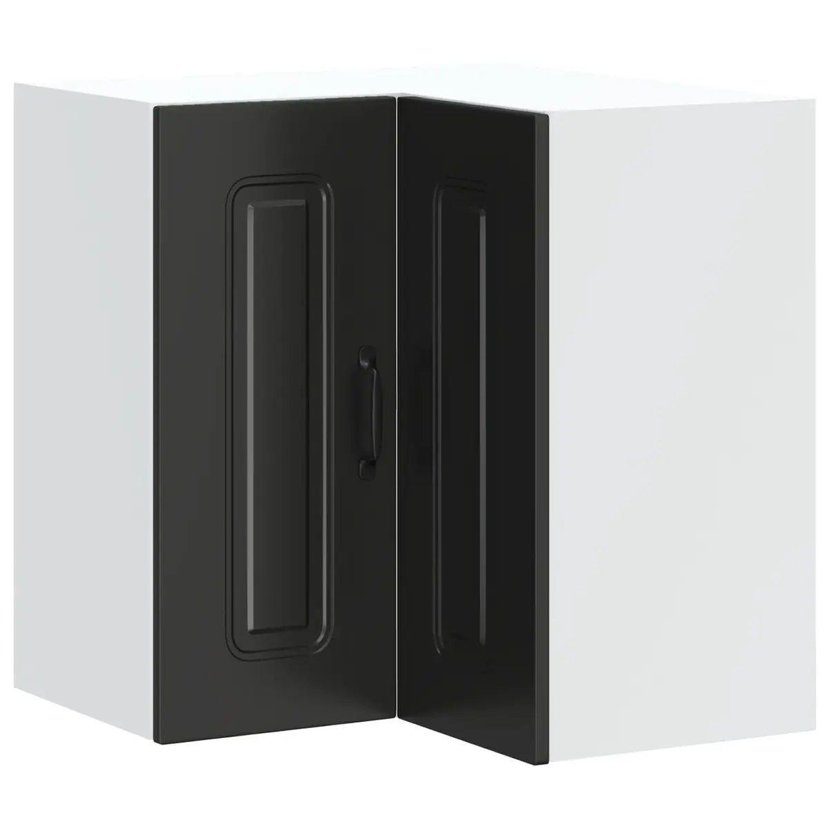 Corner Kitchen Wall Cabinet Black Engineered Wood Organizer