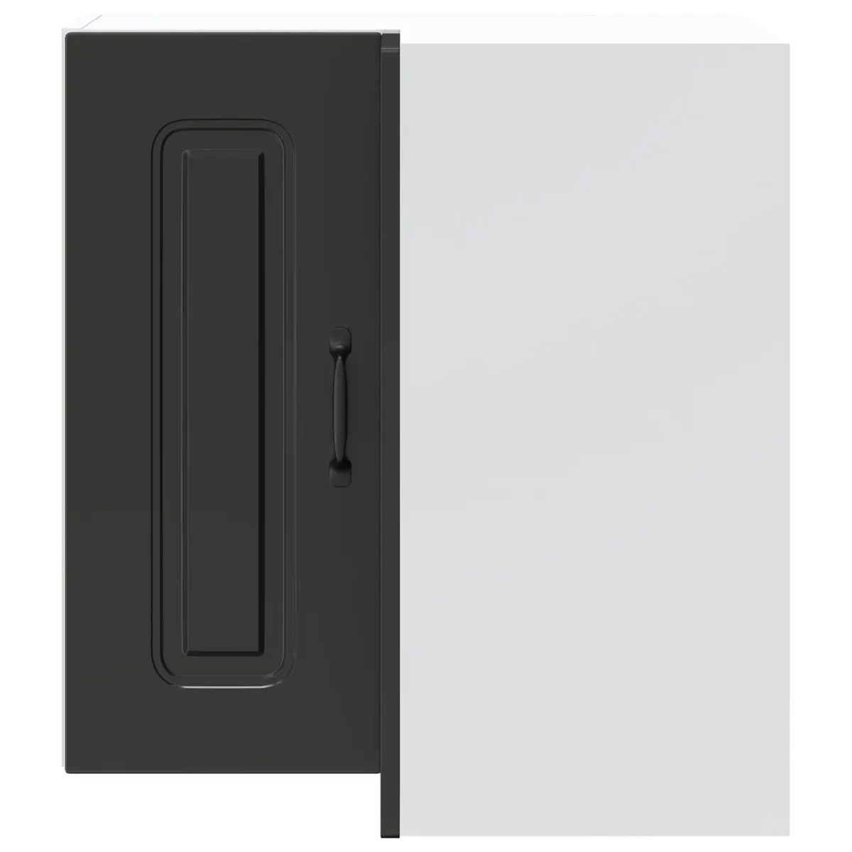 Corner Kitchen Wall Cabinet Black Engineered Wood Organizer