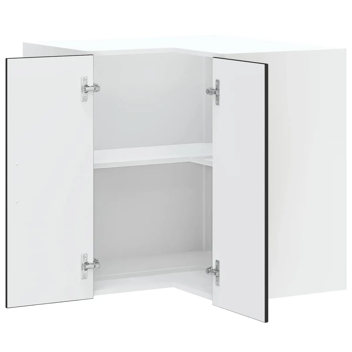 Corner Kitchen Wall Cabinet Black Engineered Wood Organizer