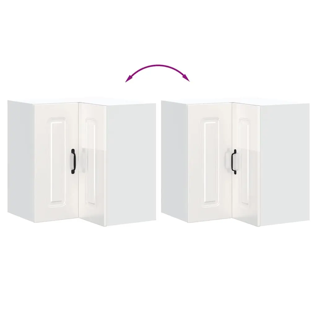 High Gloss White Corner Cabinet for Kitchen Storage