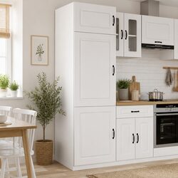 White Engineered Wood Kitchen Cupboard for Storage