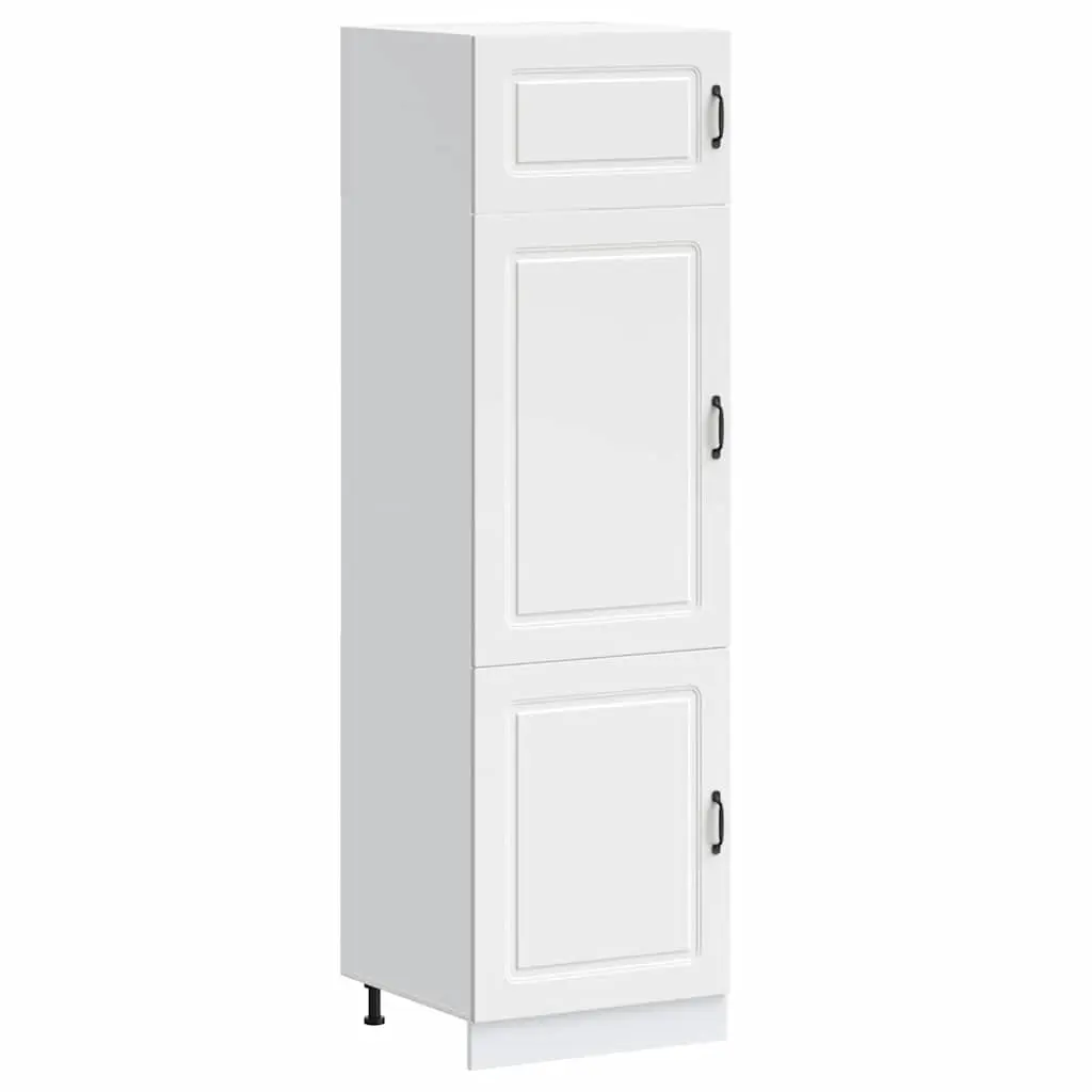 Engineered Wood Kitchen Storage Cabinet White Adjustable Feet Organizer