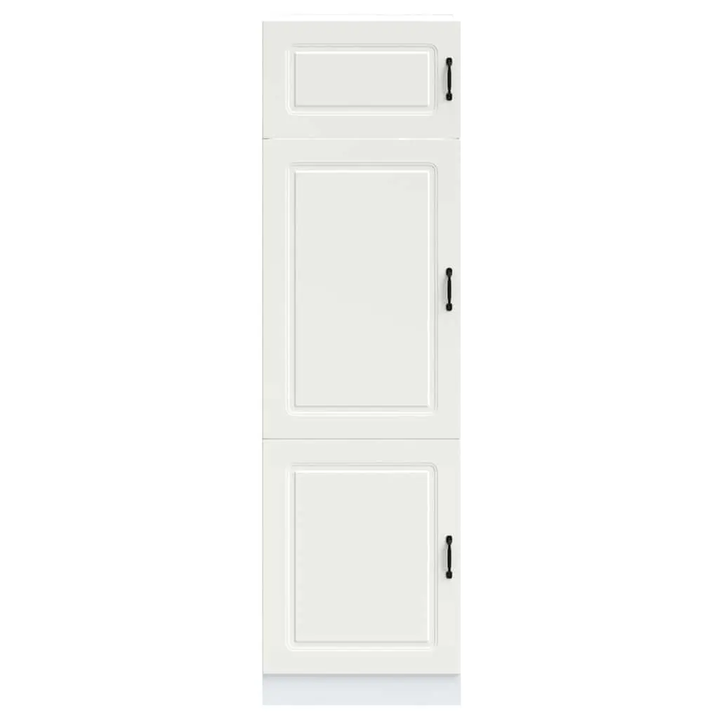 Engineered Wood Kitchen Storage Cabinet White Adjustable Feet Organizer