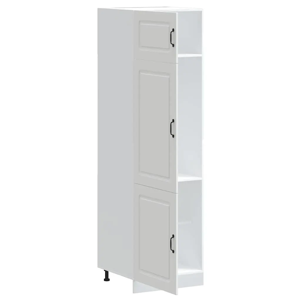 Engineered Wood Kitchen Storage Cabinet White Adjustable Feet Organizer