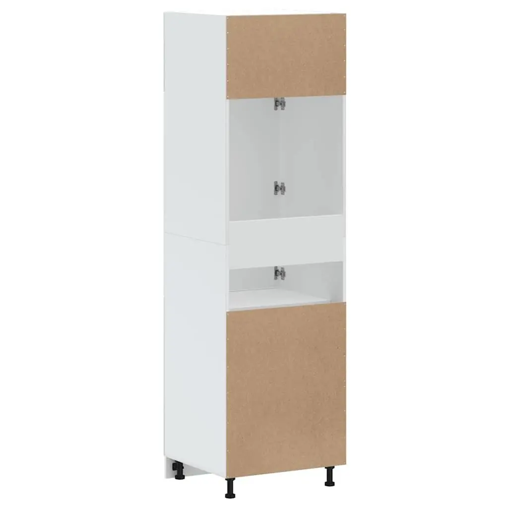 Engineered Wood Kitchen Storage Cabinet White Adjustable Feet Organizer