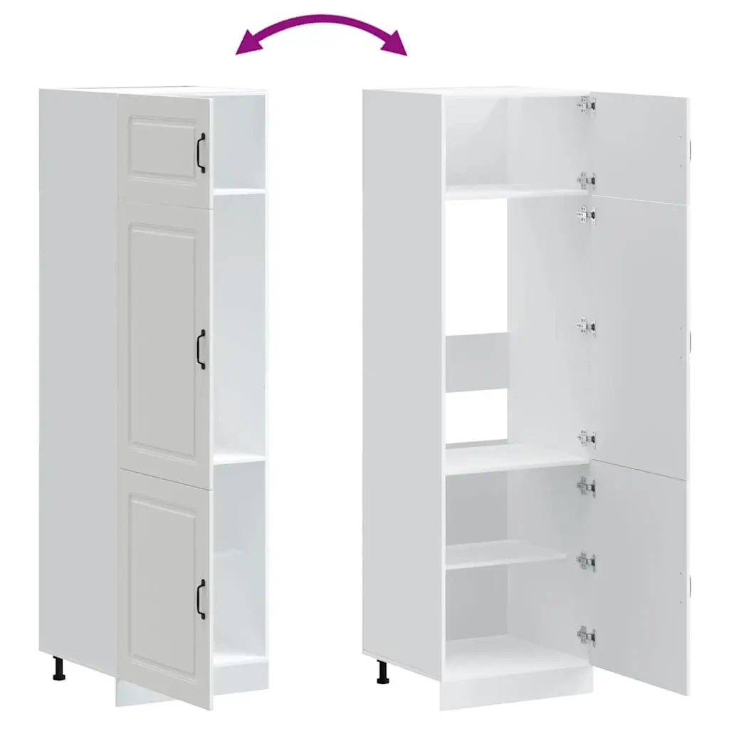 Engineered Wood Kitchen Storage Cabinet White Adjustable Feet Organizer