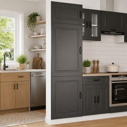 Black Storage Cabinet for Kitchen with Adjustable Feet