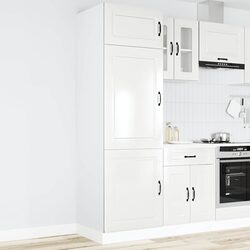 Kitchen Cupboard Storage Cabinet High Gloss White Engineered Wood Adjustable