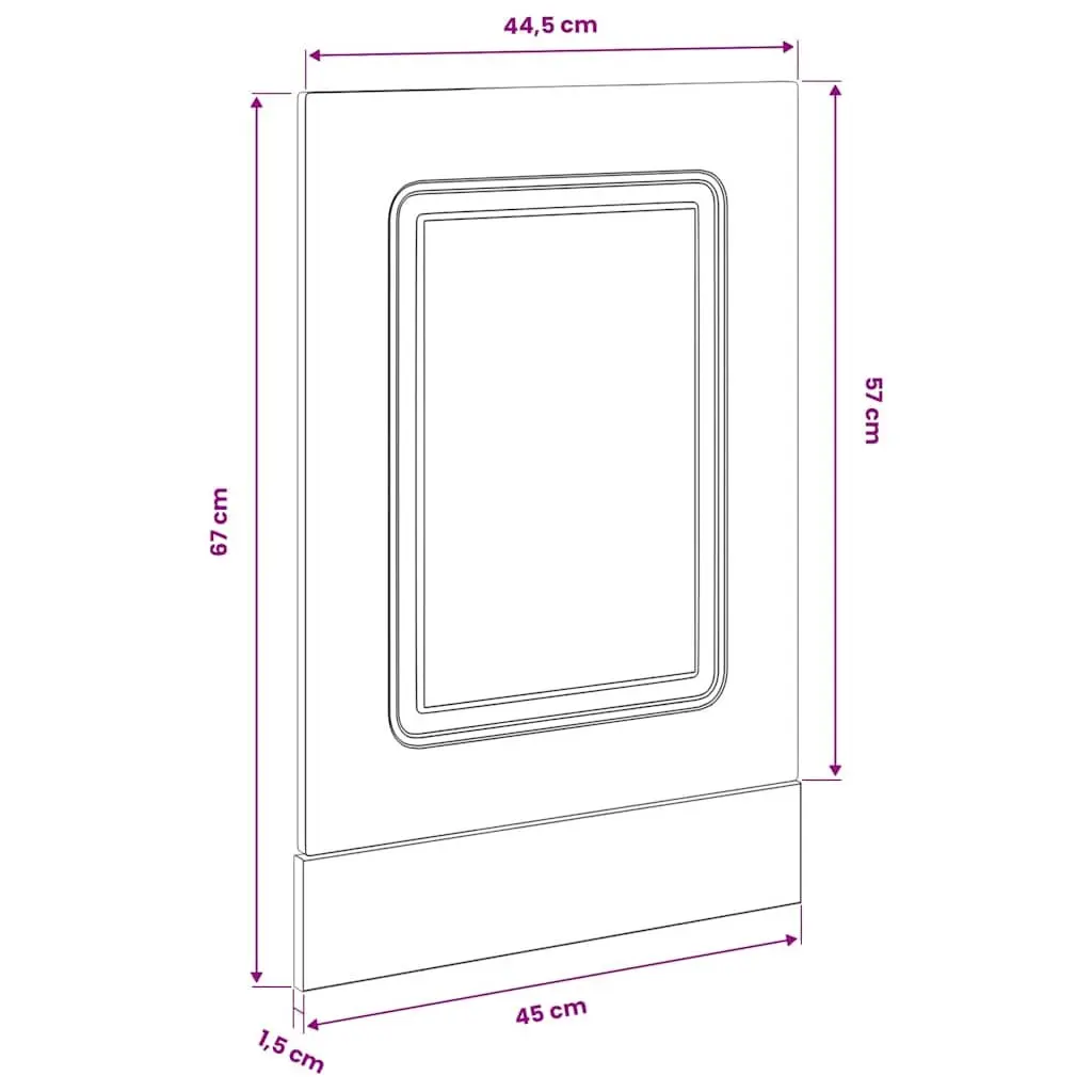 Dishwasher Panel White 45x1.5x57 cm Engineered Wood