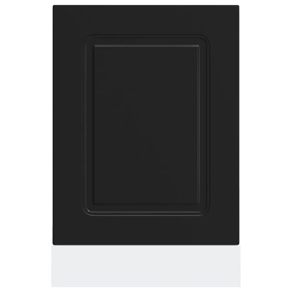 Dishwasher Panel Black 45x1.5x57cm Engineered Wood