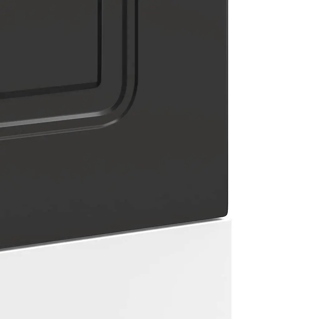 Dishwasher Panel Black 45x1.5x57cm Engineered Wood