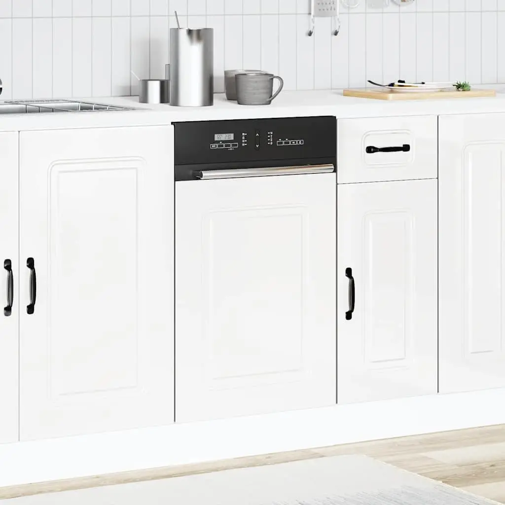 Dishwasher Panel White High Gloss 45x57cm Engineered Wood
