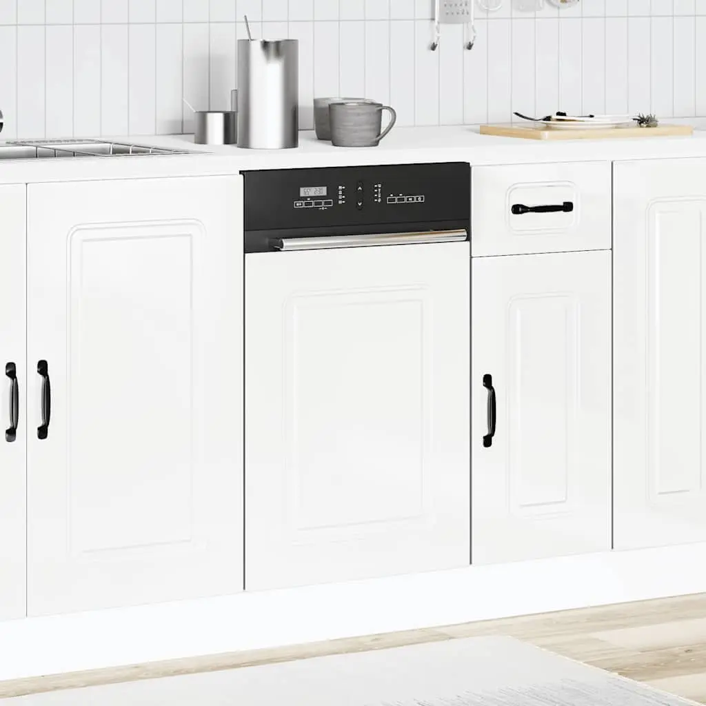 Dishwasher Panel White High Gloss 45x57cm Engineered Wood