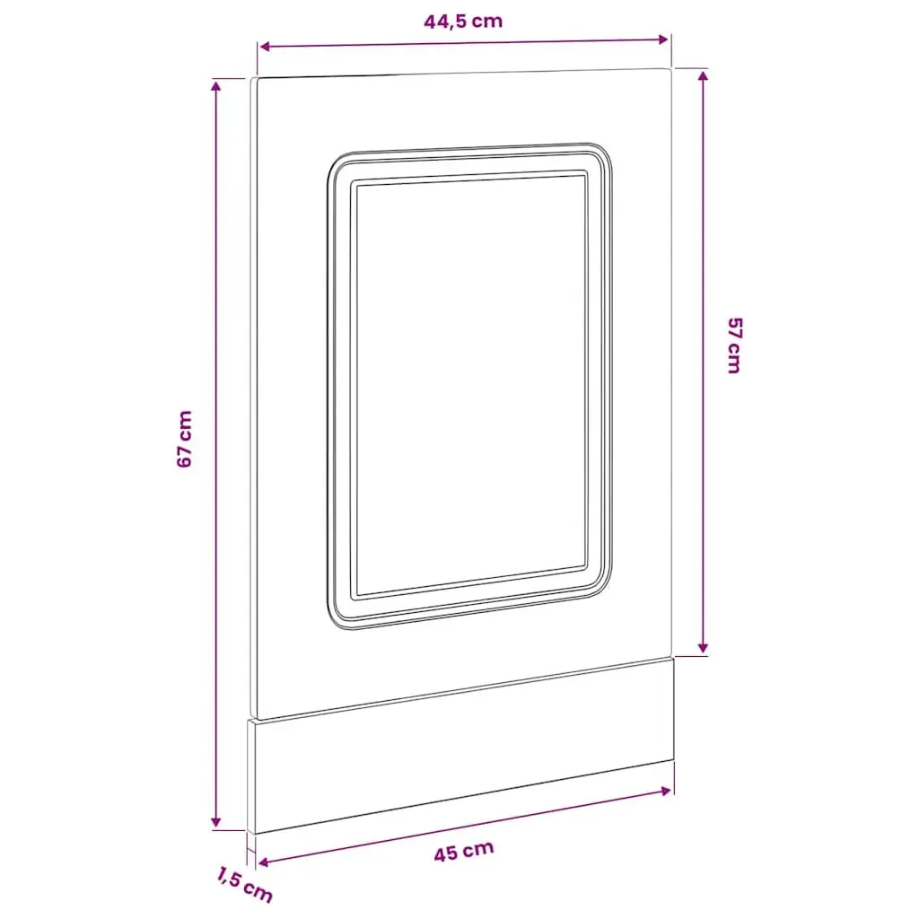 Dishwasher Panel White High Gloss 45x57cm Engineered Wood