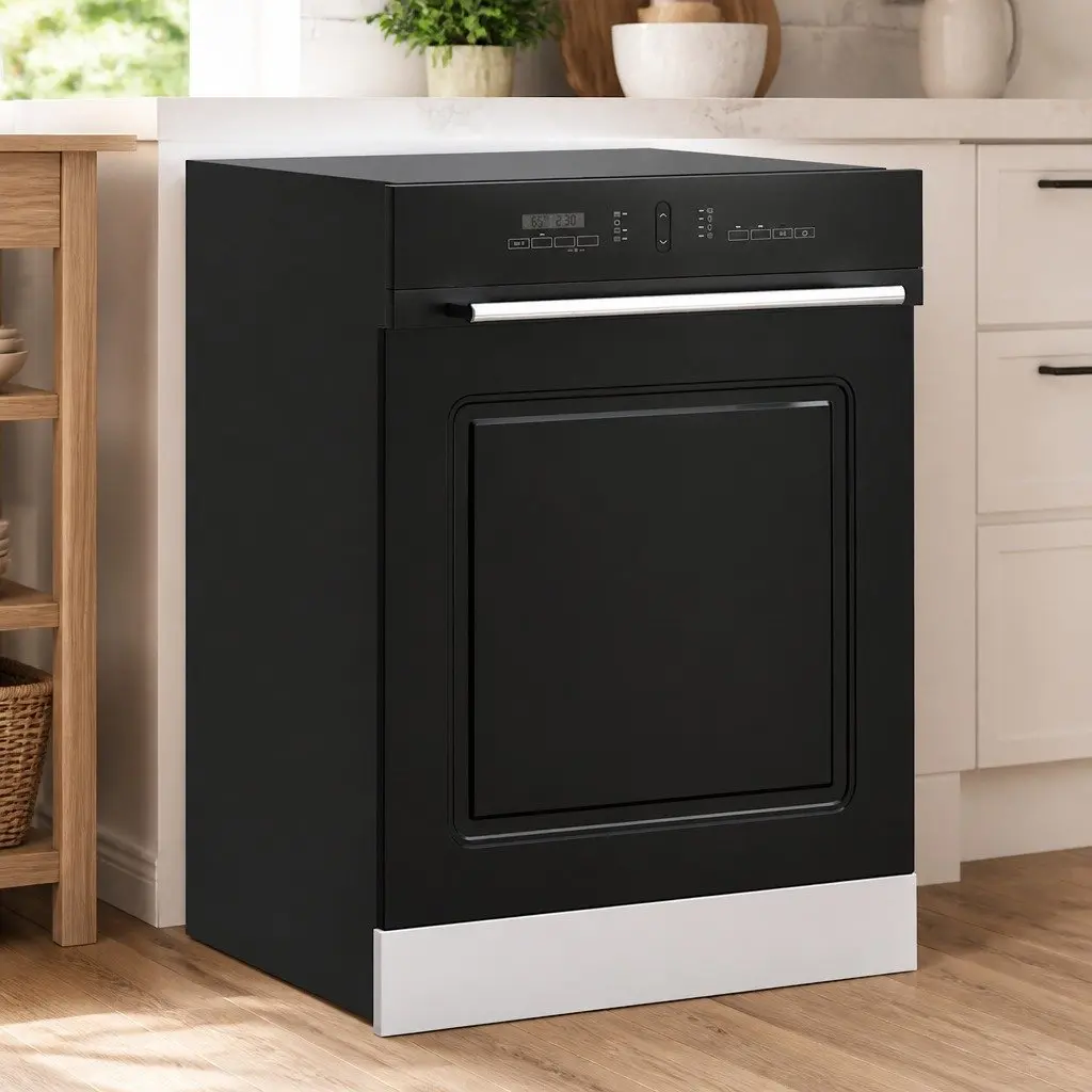 Dishwasher Panel Black 60x1.5x57cm Engineered Wood