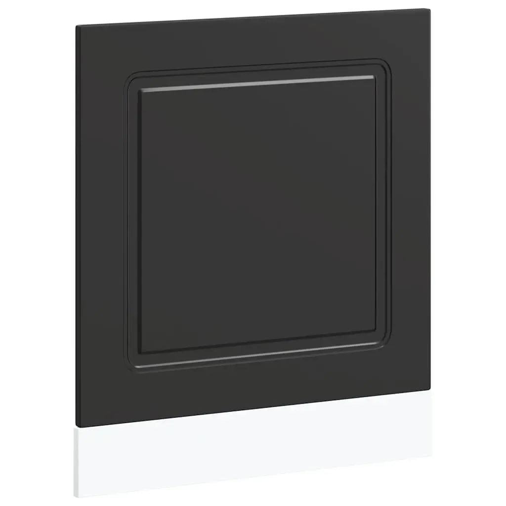 Dishwasher Panel Black 60x1.5x57cm Engineered Wood