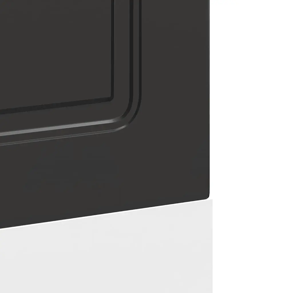 Dishwasher Panel Black 60x1.5x57cm Engineered Wood