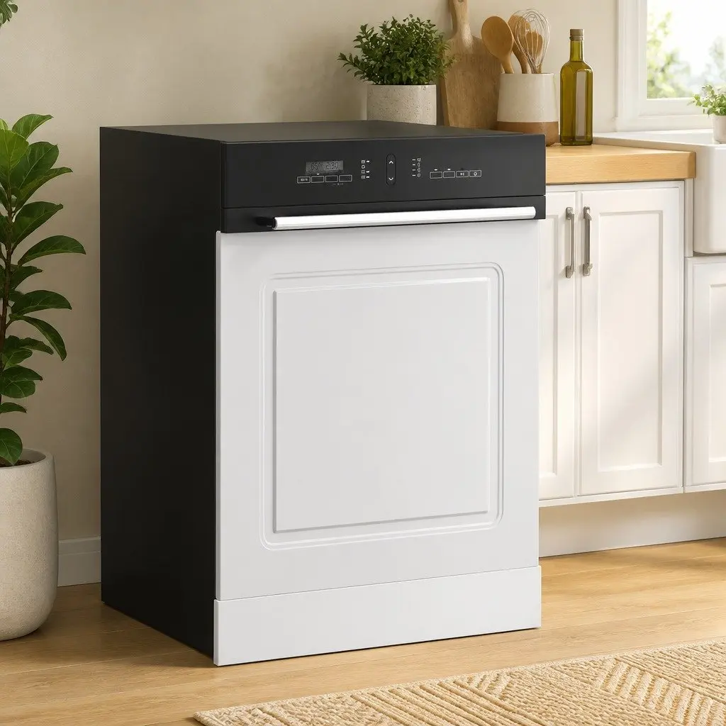 Dishwasher Panel High Gloss White 60x57cm Engineered Wood