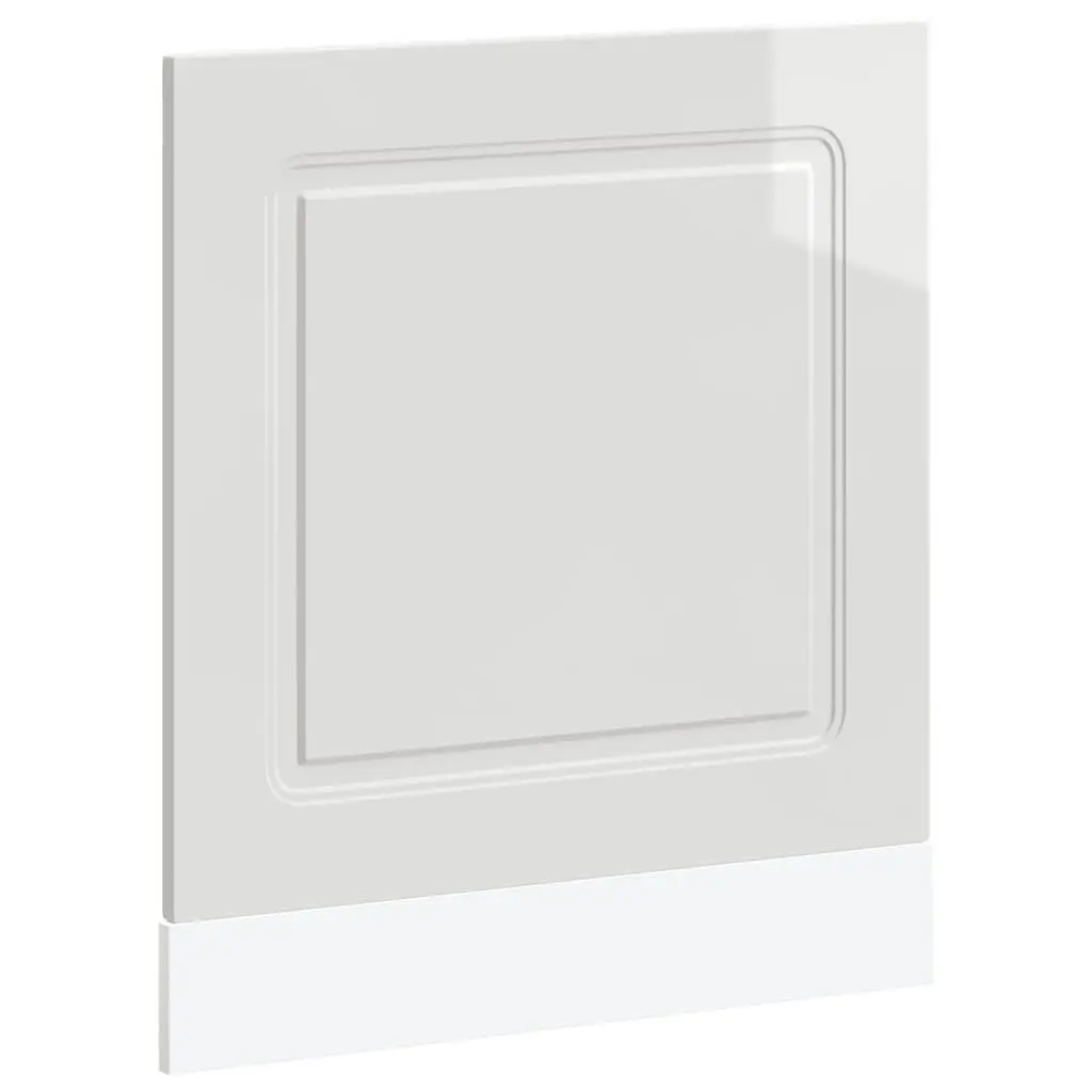 Dishwasher Panel High Gloss White 60x57cm Engineered Wood