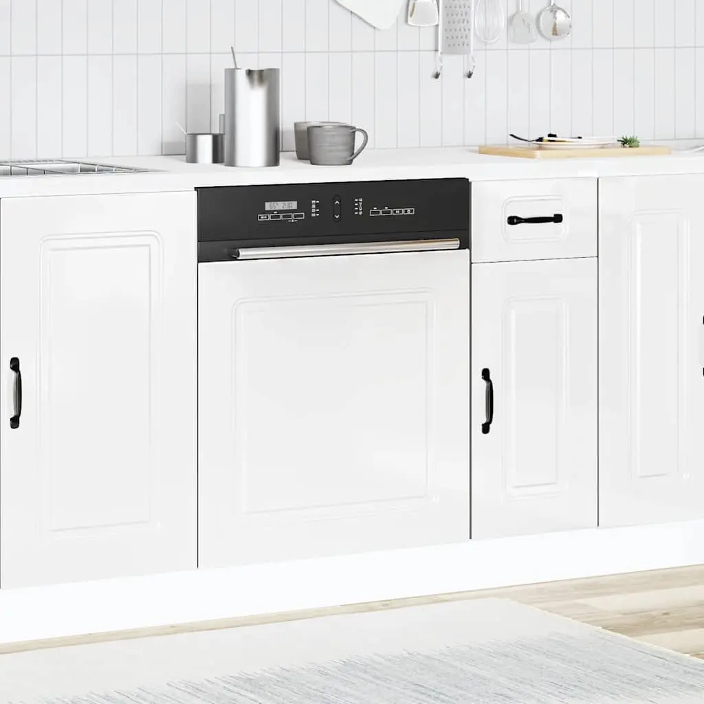 Dishwasher Panel High Gloss White 60x57cm Engineered Wood