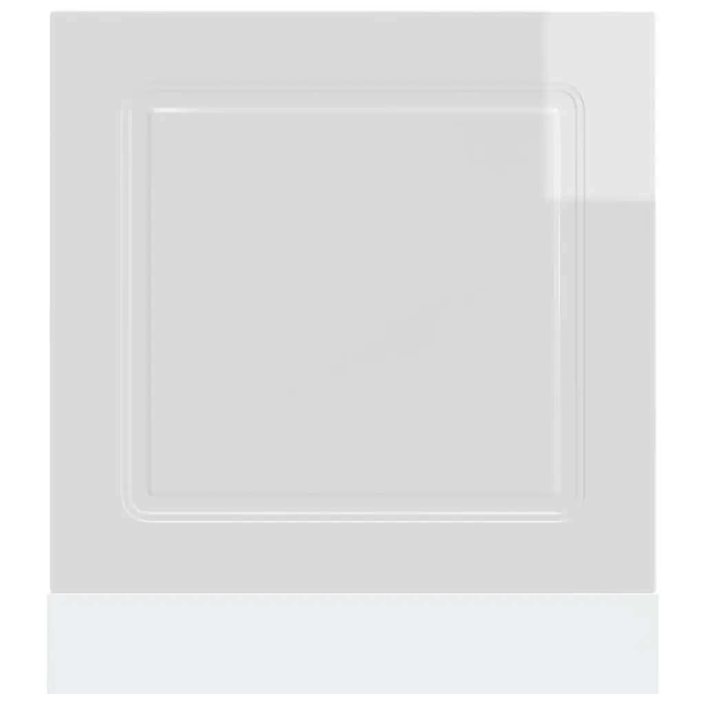 Dishwasher Panel High Gloss White 60x57cm Engineered Wood