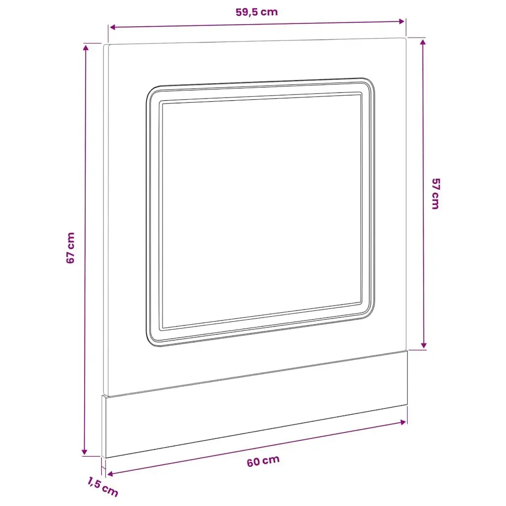 Dishwasher Panel High Gloss White 60x57cm Engineered Wood