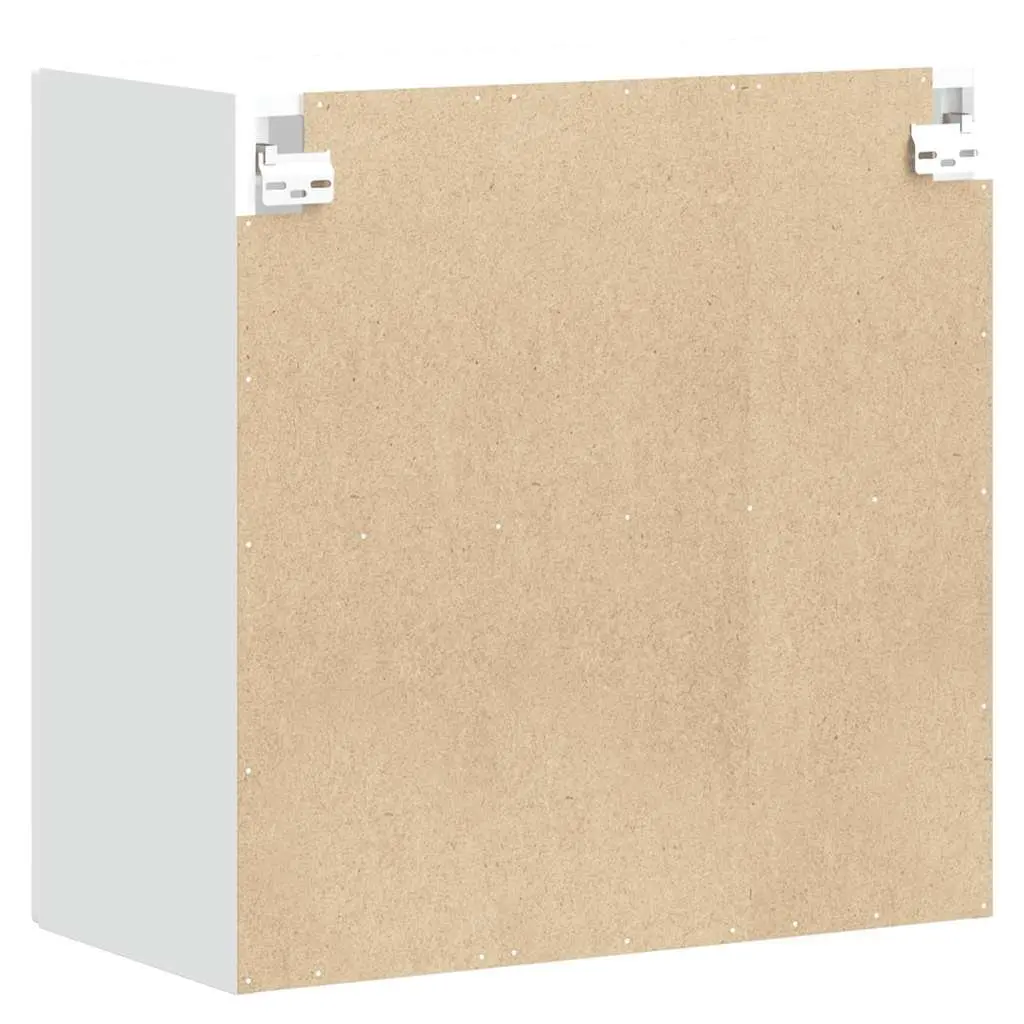White Engineered Wood Kitchen Wall Cabinet with Glass Door