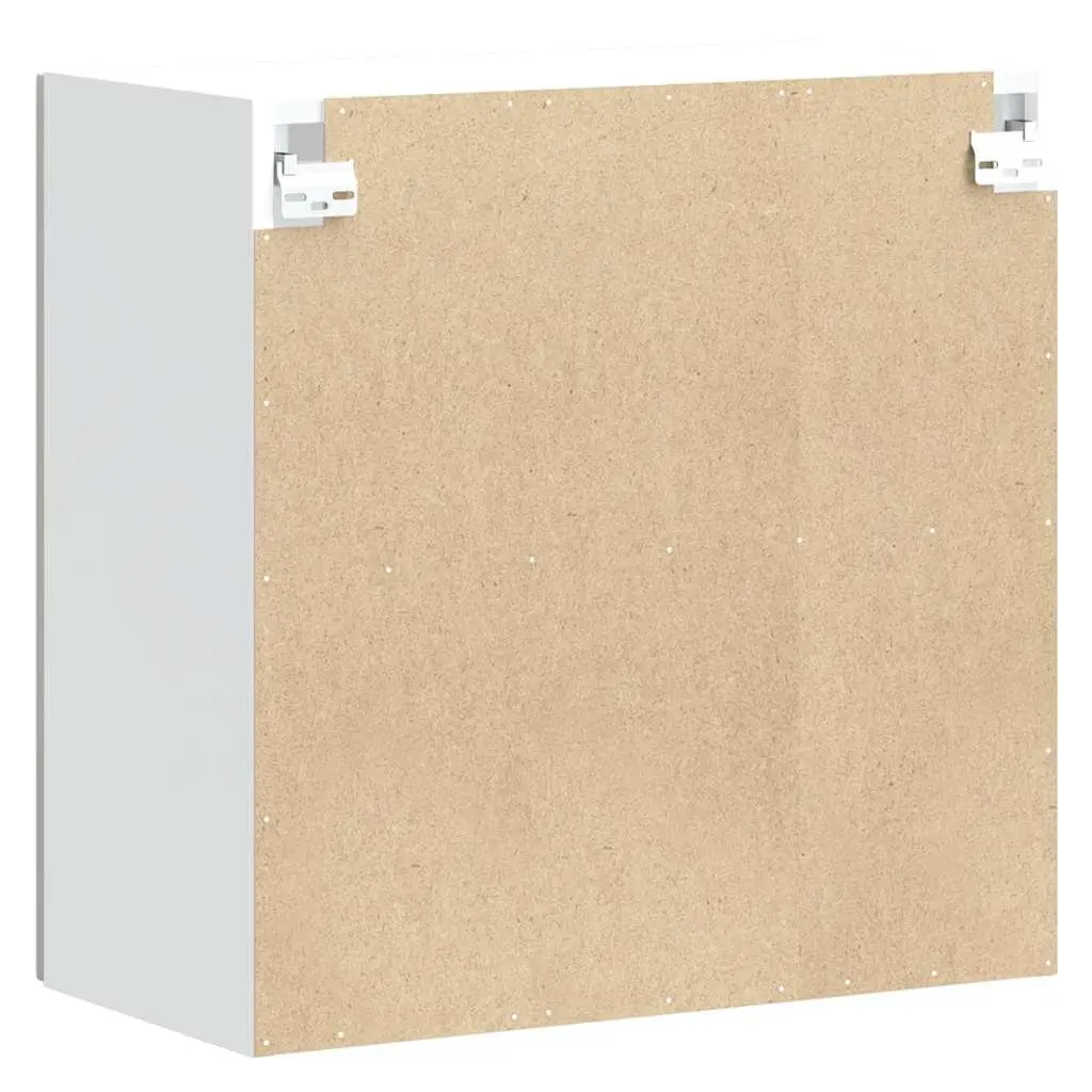 Glass Door Kitchen Wall Cabinet White Engineered Wood Storage Unit