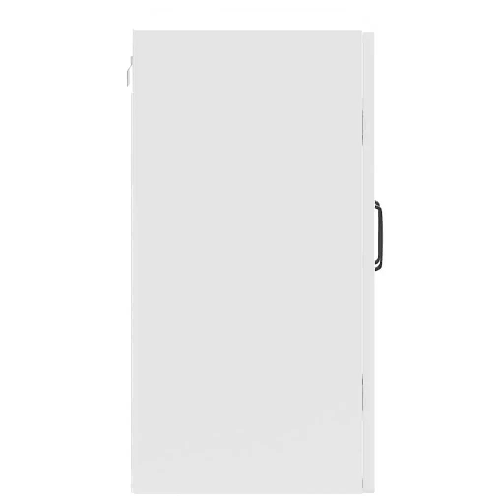 Glass Door Kitchen Wall Cabinet White Engineered Wood Storage Unit