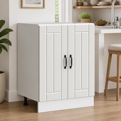 White Kitchen Sink Base Cabinet for Organised Storage