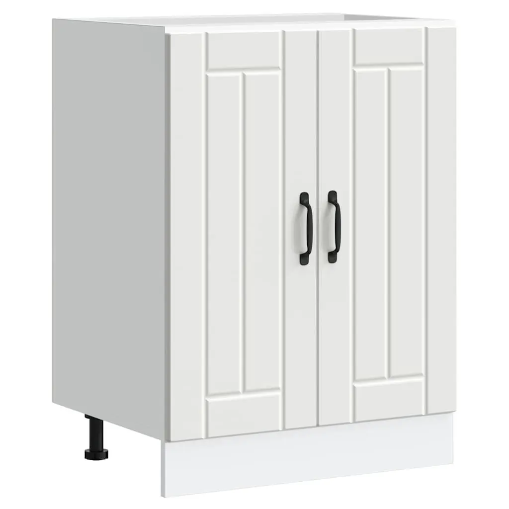 White Kitchen Sink Base Cabinet for Organised Storage