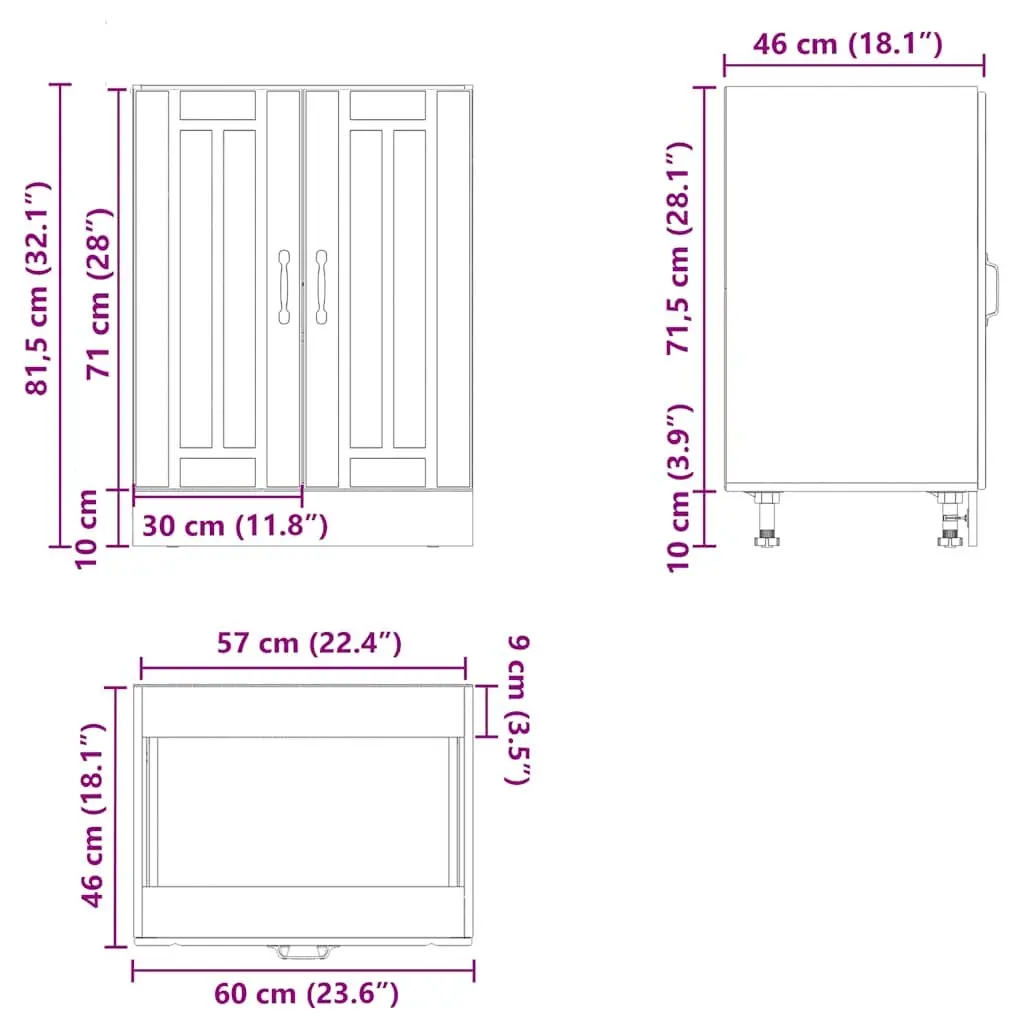 White Kitchen Sink Base Cabinet for Organised Storage