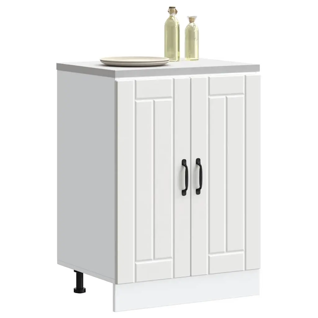 White Kitchen Sink Base Cabinet for Organised Storage