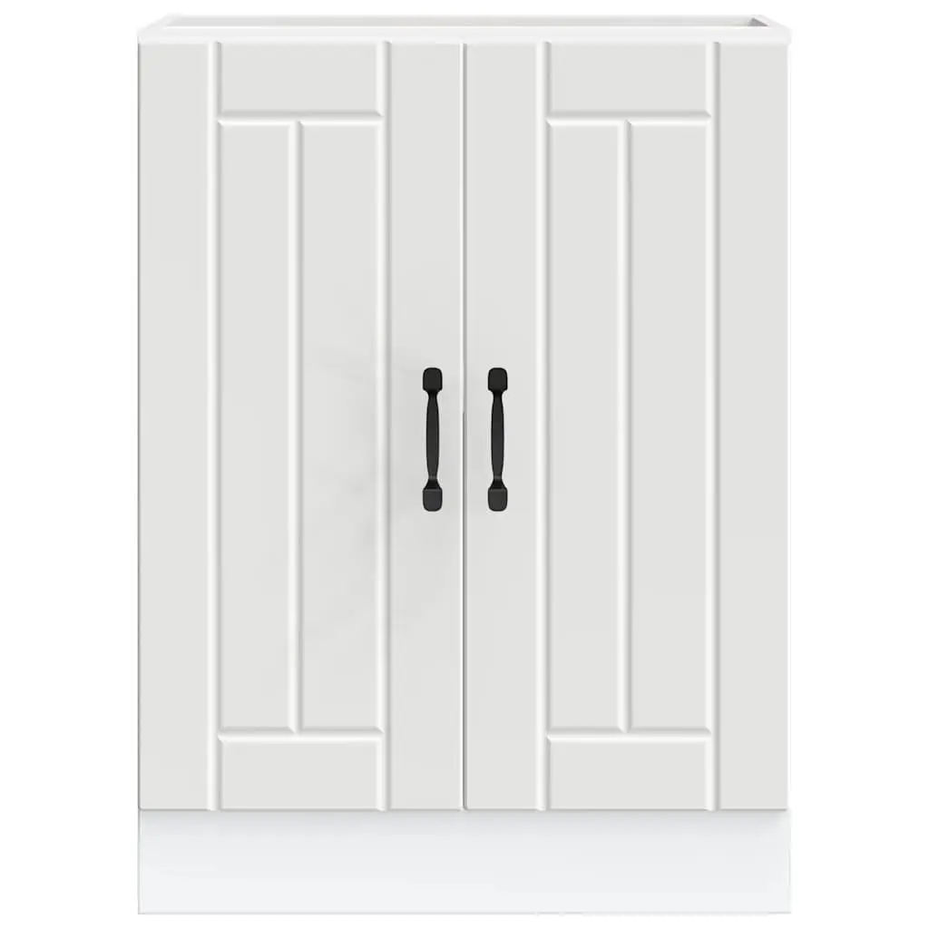 White Kitchen Sink Base Cabinet for Organised Storage