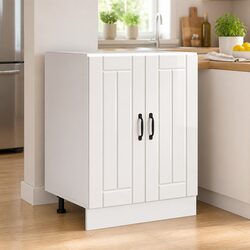 White High Gloss Kitchen Sink Base Cabinet for Storage