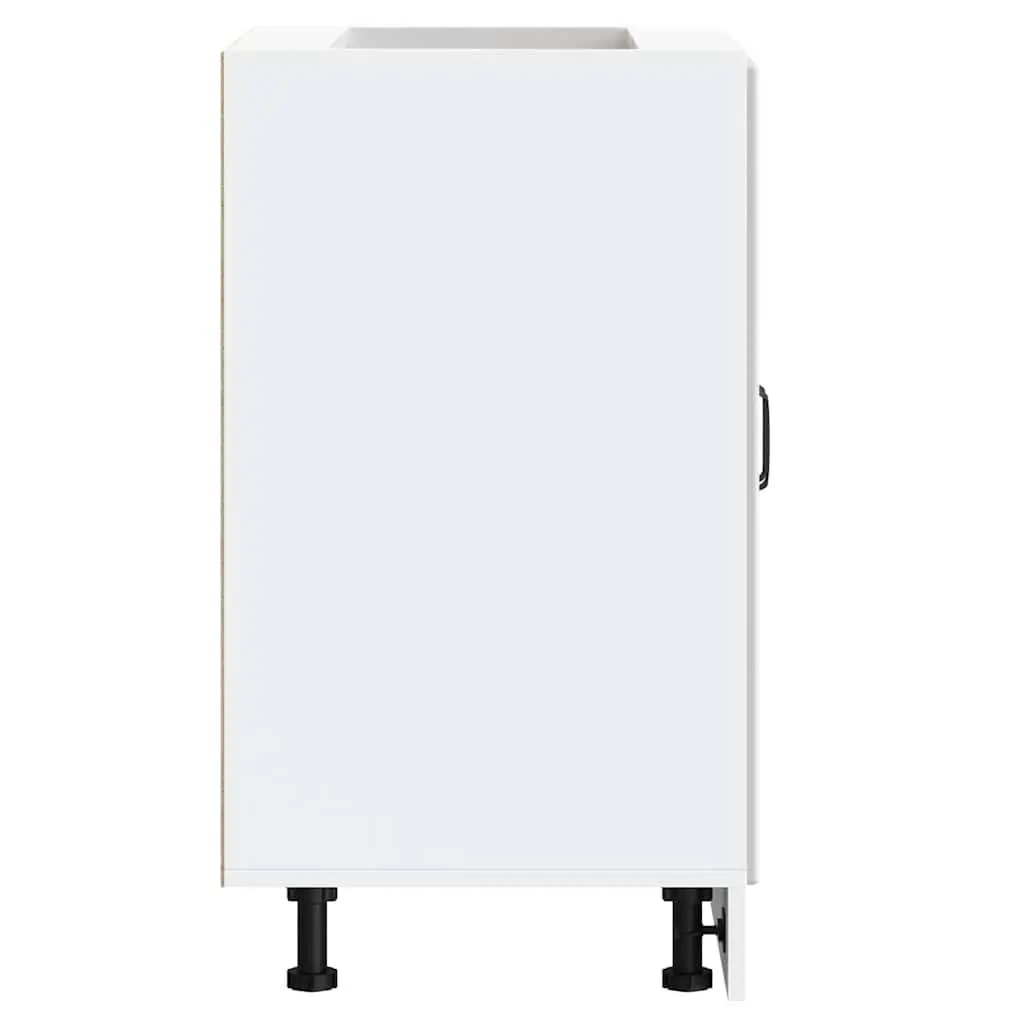 White High Gloss Kitchen Sink Base Cabinet for Storage