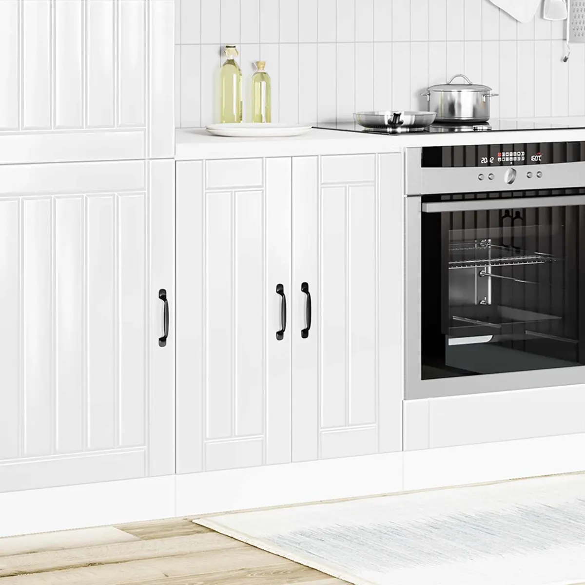 White High Gloss Kitchen Sink Base Cabinet for Storage