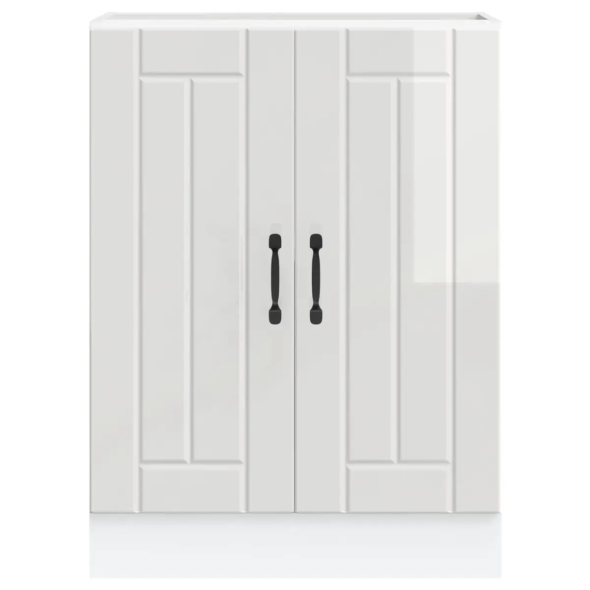 White High Gloss Kitchen Sink Base Cabinet for Storage