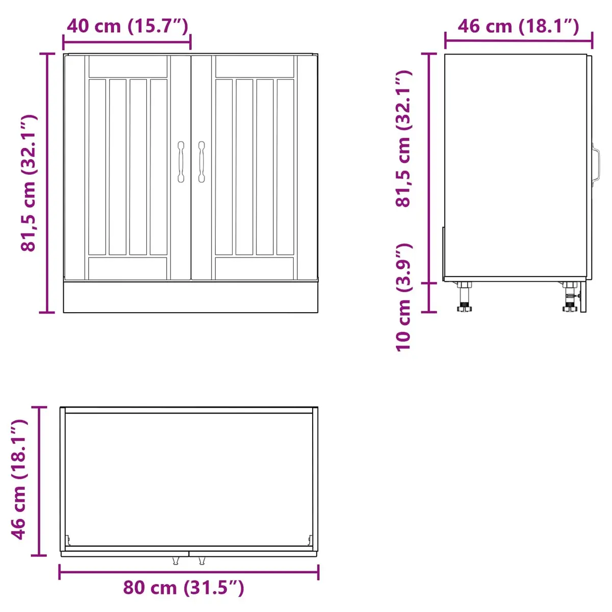 White Engineered Wood Sink Base Cabinet for Kitchens