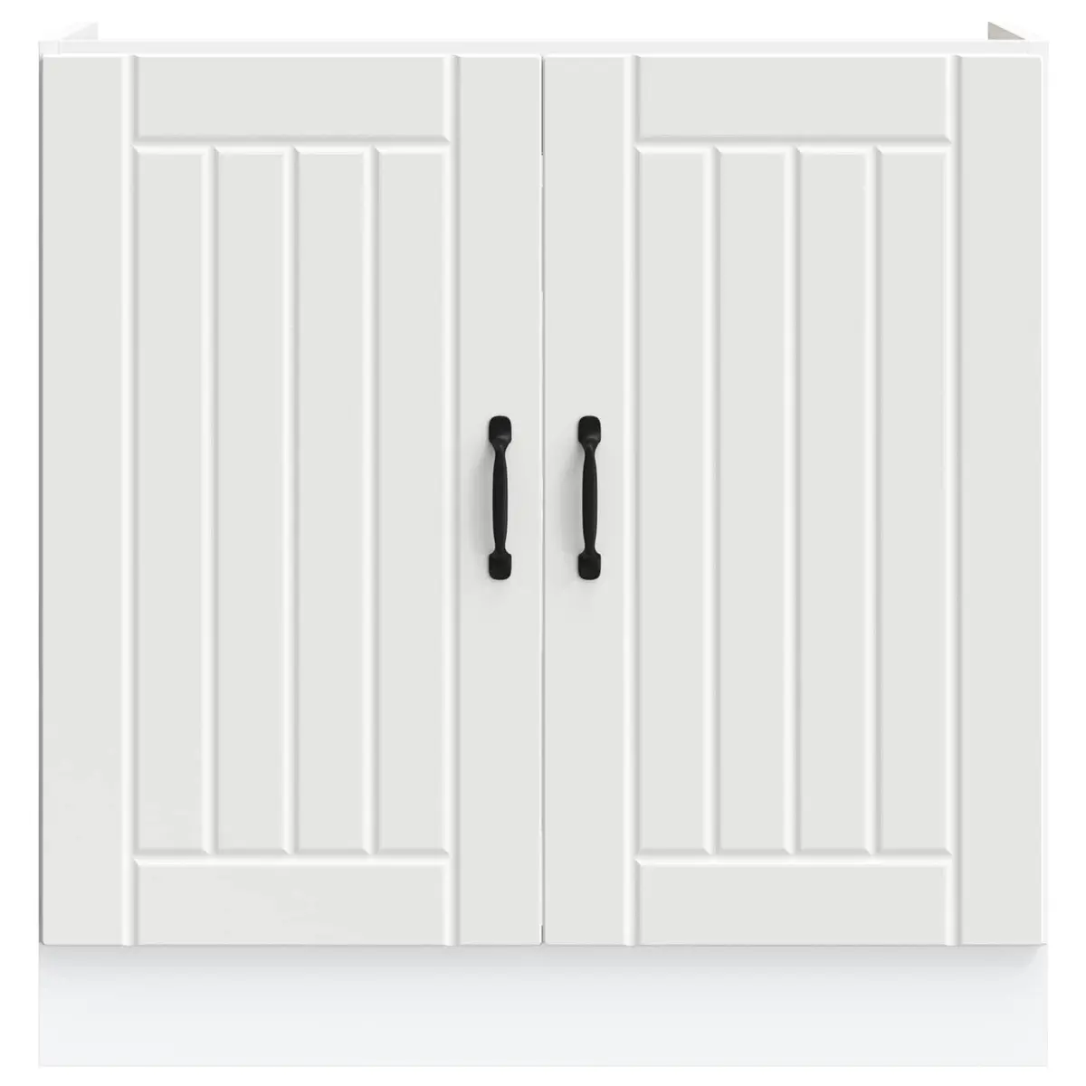 White Engineered Wood Sink Base Cabinet for Kitchens