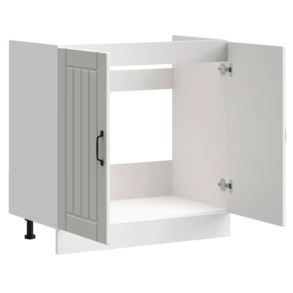 White Engineered Wood Sink Base Cabinet for Kitchens