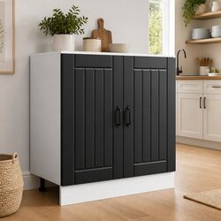 Elegant Black Kitchen Sink Base Cabinet for Storage